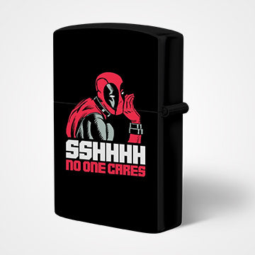 deadpool cigarette lighter zippo SssHhh No One Cares -